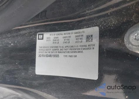 2011 Chevrolet Camaro 2Ls z USA, uszkodzony, nr VIN 2G1FA1ED4B9156925